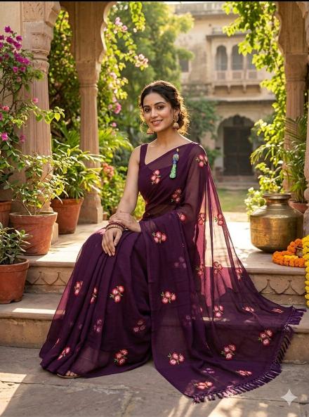 Astitva embroidery work indian saree online shopping wholesale